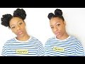 EASY SPACE BUNS + Jumbo Pigtail BUNS on Natural Hair | T&#39;keyah B