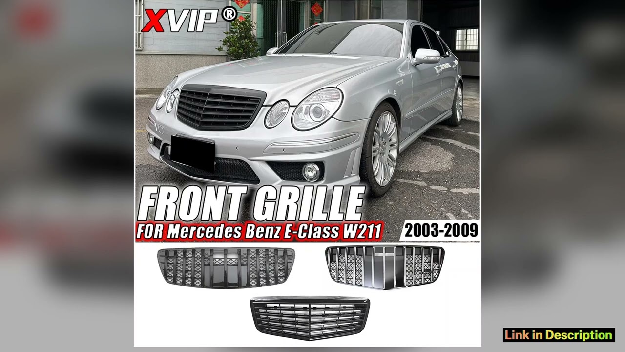 XVIP Chrome Silver GTR Style Front Bumper Grille For Mercedes Benz E W211 E320 E350 E500 E550 E63