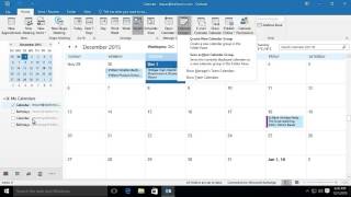 Microsoft Outlook 2016: Viewing and Using Multiple Calendars in Outlook 2016