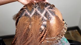 PERFECTING PARTS | TRIANGLE BOX BRAIDS | EASY DETAILED VIDEO| KNOTLESS BRAIDS