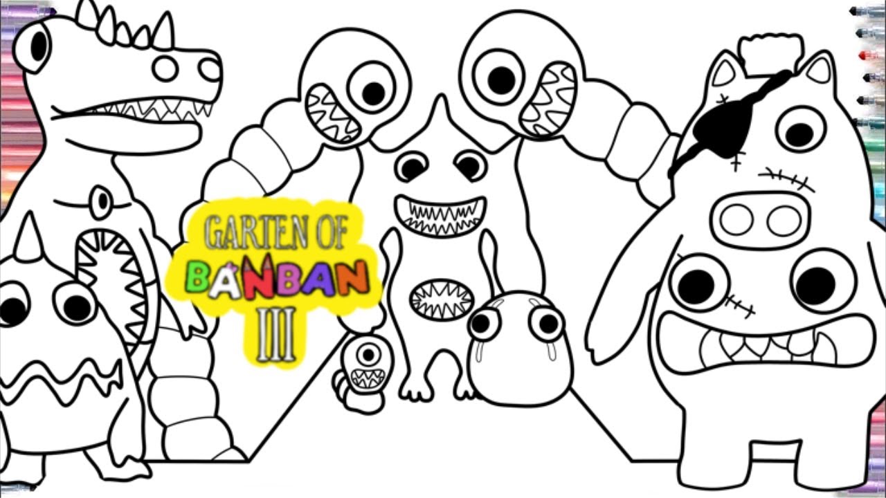 Garten Of Banban 3 New Coloring Pages / How to color All Monsters / Cartoon  - On & On [NCS] 