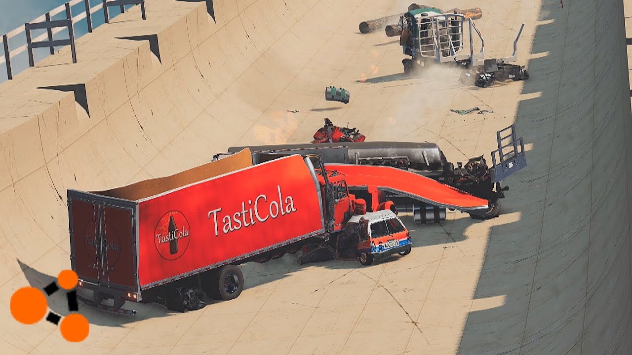 Chaos on the Downhill in BeamNG Drive #4 – Is It Really Possible to Reach the Very Top of the Ramp?