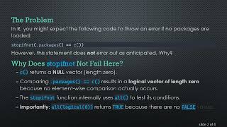 Full Understanding stopifnot Behavior with Empty Vectors in R Update