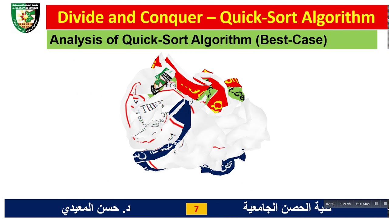 Algorithms-Lecture 16-Quick Sort Algorithm 2 - YouTube