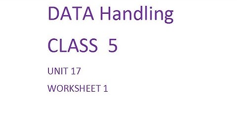 Class 5 Unit 17 worksheet 1 Data handling Maths DAV board