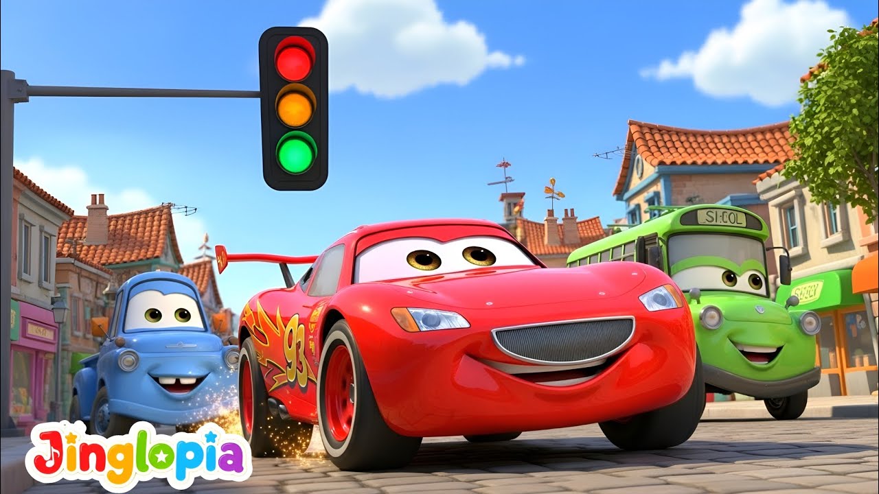 Red Car Song for Kids | Lightining McQueen | Nursery Rhyme