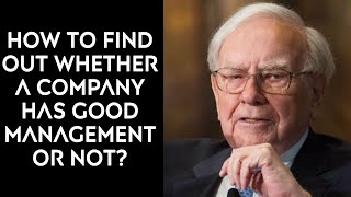 Warren Buffett on judging a firms management