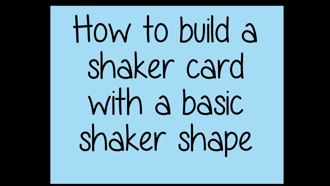 How to build a basic shaker shape - YouTube