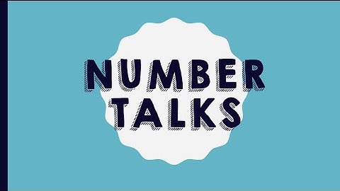 Number Talks Inservice Sample