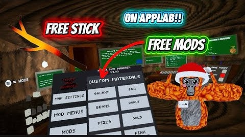 This Gorilla Tag Copy Gives YOU 13 FREE MOD MENUS CUSTOM COSMETICS FREE STICK AND MORE ON APPLAB!!!)