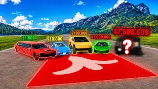 $1.000 to $7.500.000 Cars vs GIANT PADS in BeamNG Drive