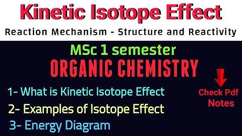 Kinetic Isotope Effect - Reaction Mechanism •MSc 1sem ORGANIC• #Notes @itschemistrytime