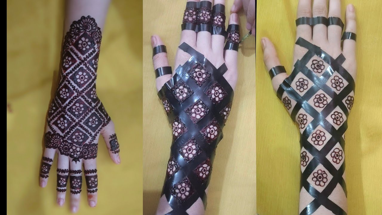 cello tape beautiful mehndi design very easy way,2023 new cello tape
