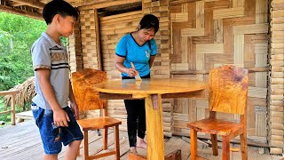 How to make a wooden table and chairs set - Excellent Carpenter Girl | Lý Thương country life