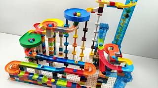 Satisfying Building Blocks Marble Run — High Tower & Triple Bowls! 🌈🏁
