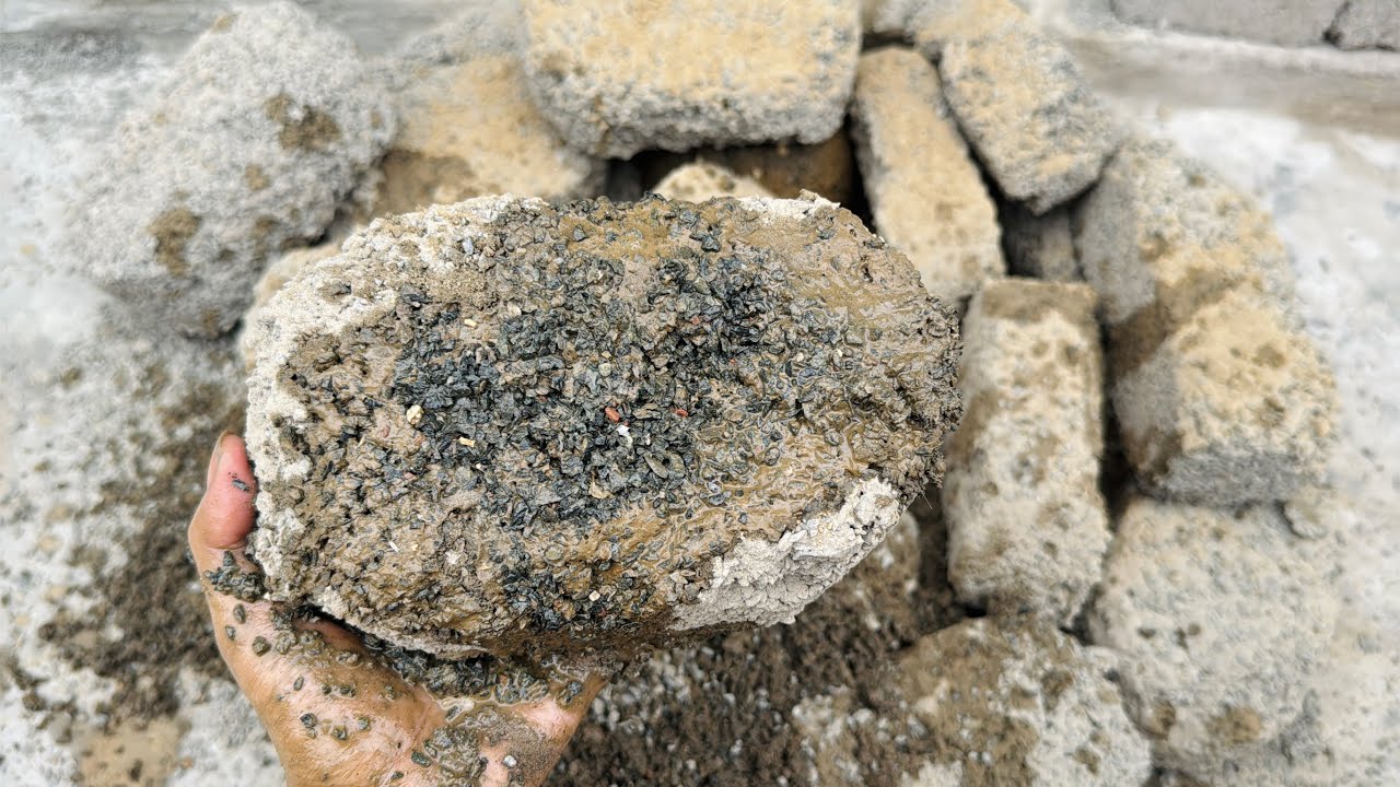 New  crumbling video of grey concrete  with ocean sand dry floor crumbling🔥bombastic ❤️