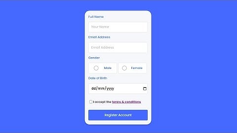 Animated Registration Form with Validation using HTML & CSS only | No JavaScript or Jquery