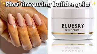 TRYING BUILDER GEL FOR THE FIRST TIME | BUILDER GEL REVIEW | NATURAL NAIL MANICURE