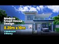 Modern small house design  820m x 10m  2 storey with 4 bedrooms