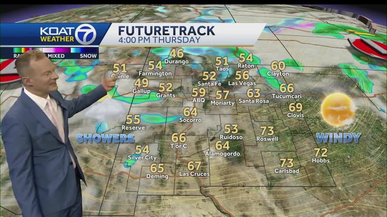 Mild and dry until rain and snow showers hit New Mexico - YouTube