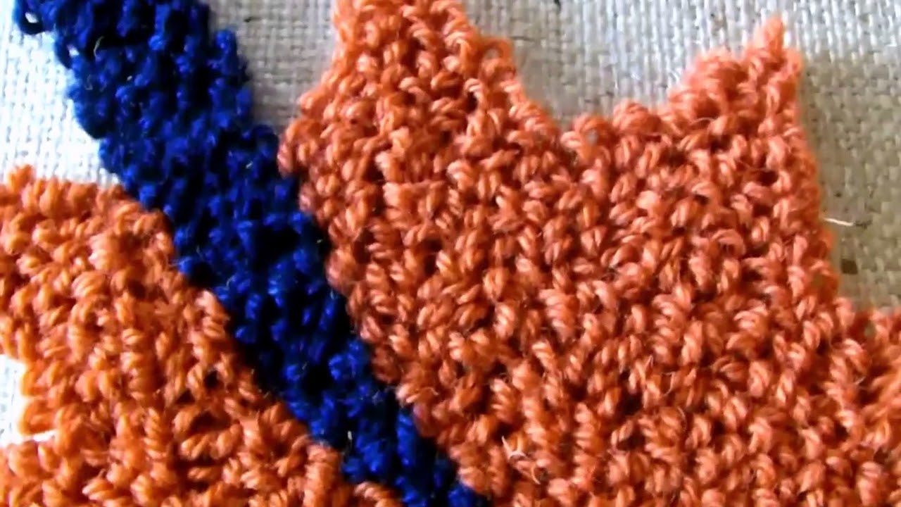 Carpet technique needle and crochet embroidery (video) Carpet technique needle and crochet embroidery (video)
