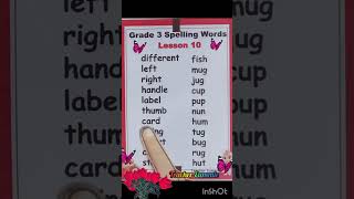 Grade 3 Spelling Words Lesson 10