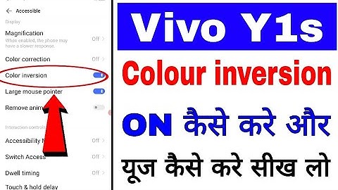 vivo Y1s mobile me color inversion on use kaise kare।। color inversion in vivo Y1s mobile