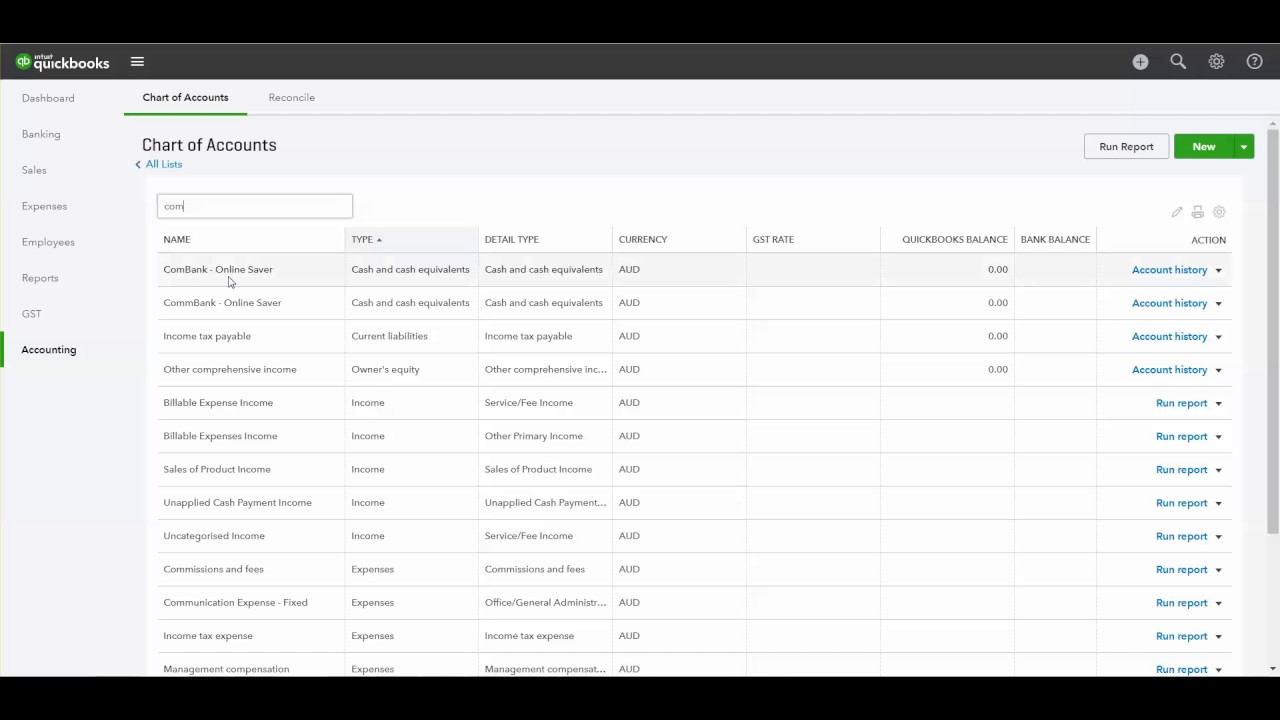 Copy Chart Of Accounts In Quickbooks To A New Company