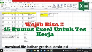 Wajib Bisa !! 15 Rumus Excel Untuk Tes Kerja Wajib Bisa !! 15 Rumus Excel Untuk Tes Kerja