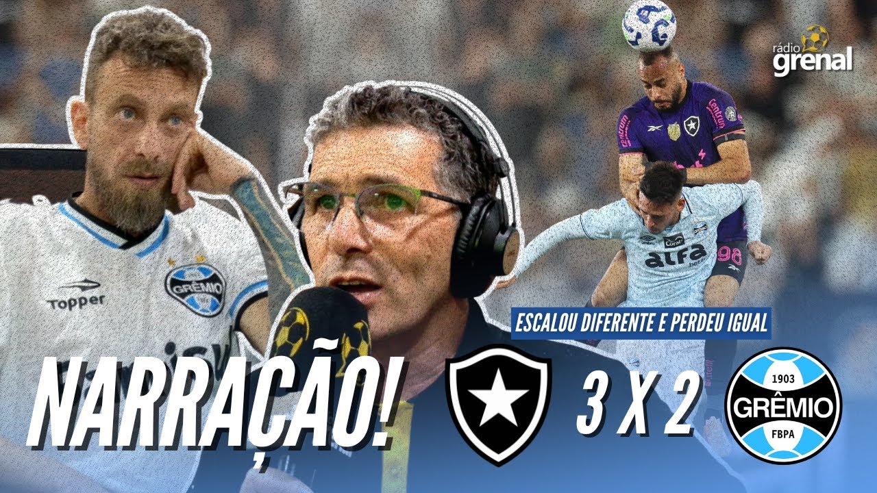 GOLS BOTAFOGO 3 X 2 GRÊMIO | NARRAÇÃO PC CARVALHO | RÁDIO GRENAL