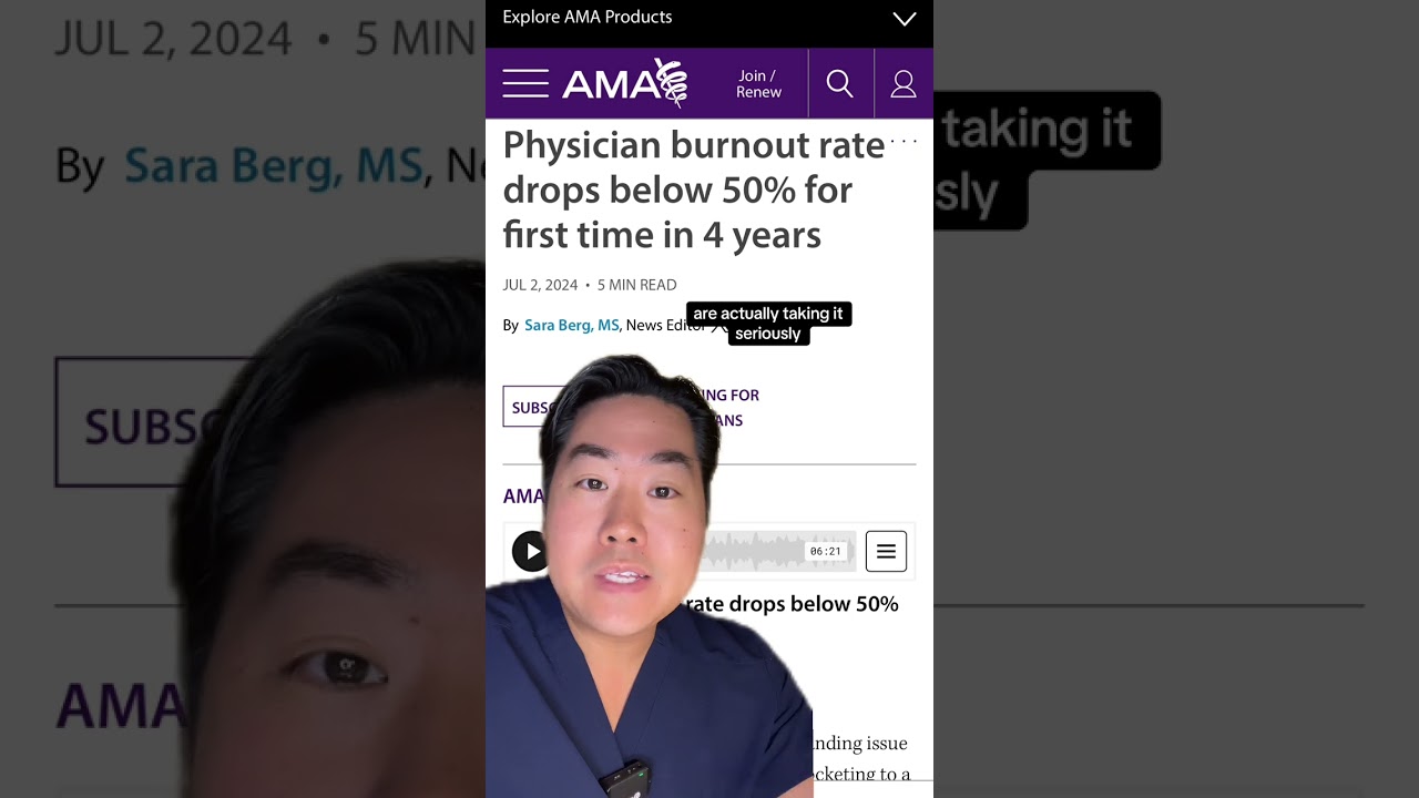 Physician burnout rate drops below 50%! 