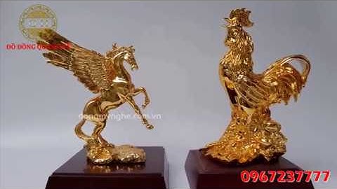 Tượng Ngựa, Tượng Gà Phong Thủy Mạ Vàng 24k  -  Quà Tặng Sếp Cao Cấp, Trang Trọng