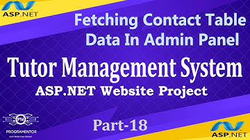 18 | Tutor Management System ASP.NET Project | Fetch Contact Table Data In Admin Panel (Hindi/Urdu)
