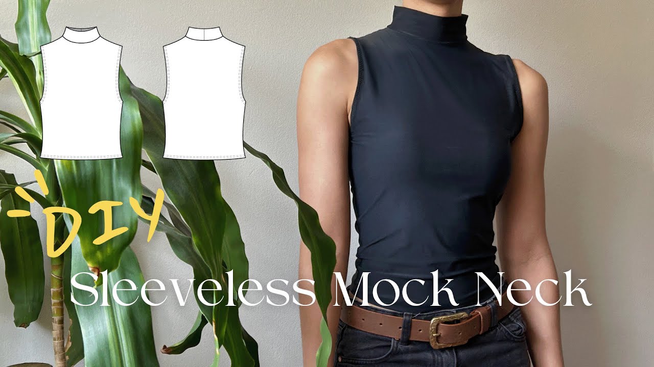 DIY Mock Neck Top - Step by Step Tutorial + Sewing Pattern!