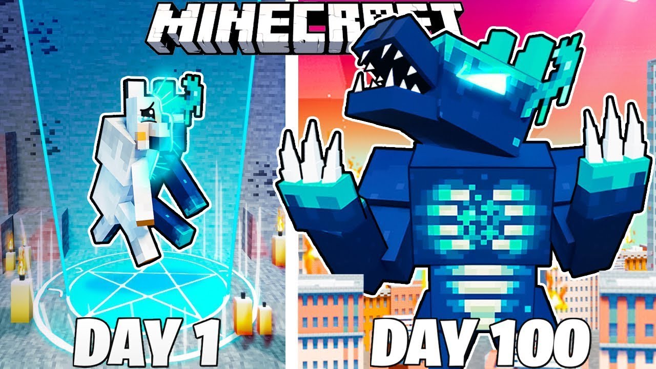 I Survived 100 DAYS as a WARDEN WOLF in Minecraft Hardcore World... (Hindi) || NoobZilla