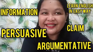 Argumentative and Persuasive Text II Grade 9 Quarter 3 Module 2