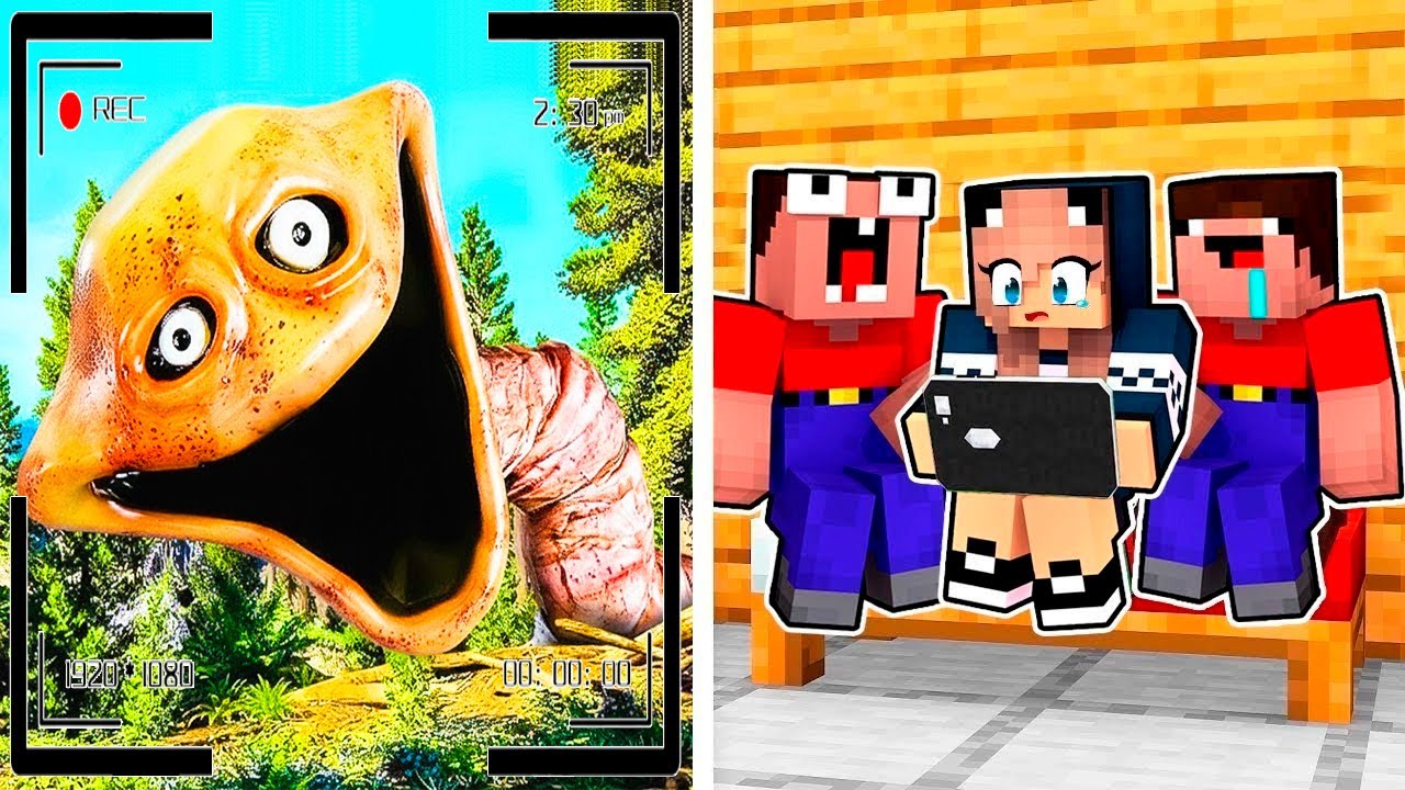 ЗАСНЯЛИ ЛЕТУЧУЮ МЫШЬ ИЗ 99 НОЧЕЙ НА СКРЫТЫЕ КАМЕРЫ В МАЙНКРАФТ НУБ И ДЕВУШКА ПРО В MINECRAFT