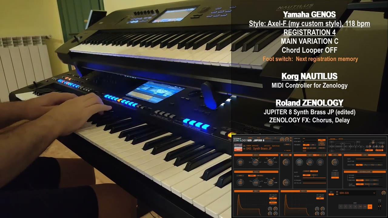 Axel F - Beverly Hills Cop soundtrack - Yamaha Genos, Roland Zenology, Korg Nautilus