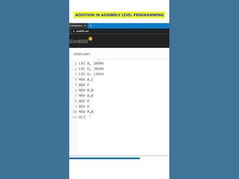 Addition of two 16 bit numbers in Assembly Level Language #fyp #shorts ...