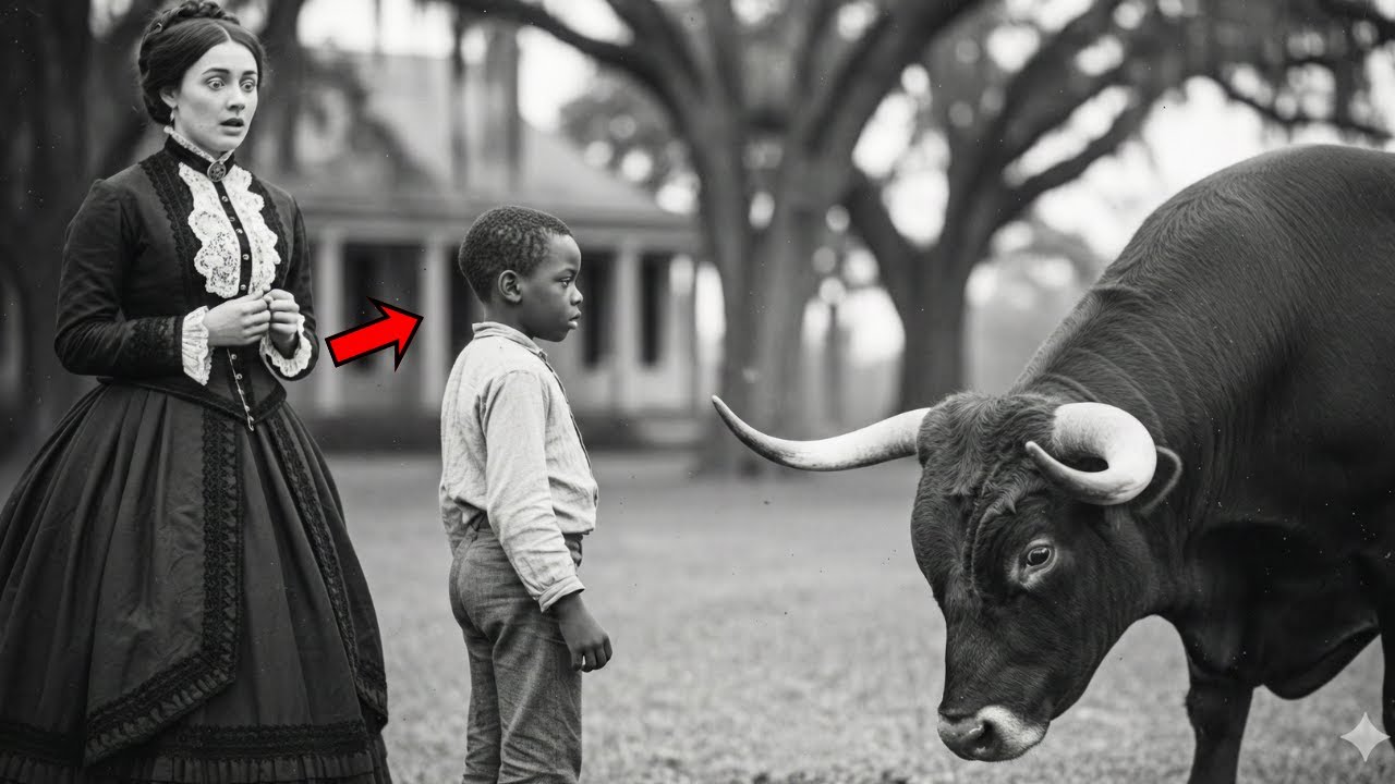 Le jeune asservi qui a sauvé la maîtresse de l'habitation d'un taureau sauvage