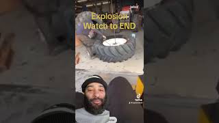 Explosion: Two Guys Injured After Tractor Tire explodes #shorts #work