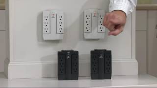 S/2 6-Outlet SurgeProtection Swivel Outlets by Globe Electric on QVC