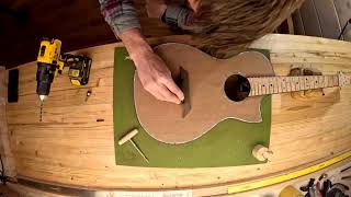 Reaming and Fitting BUFFALO HORN Bridge Pins on the ALL MAPLE Parlor Guitar