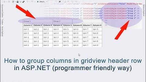 How to group columns in gridview header row in ASP.NET (programmer friendly way)