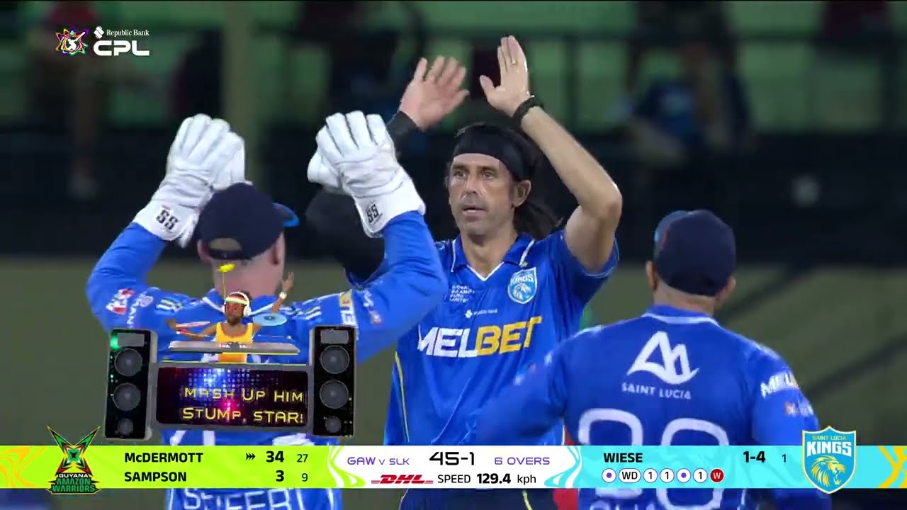 David Wiese Sends Off Stump Flying! | CPL 2025