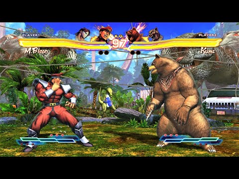 M. Bison & Vega vs Kuma & King (Hardest AI) - Street Fighter X Tekken