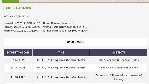 JAIIB May 2023 Exam dates out | JAIIB Registration & Exam Dates for May and October 2023