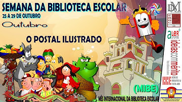 SEMANA DA BIBLIOTECA ESCOLAR - MIBE - 2021 - POSTAL ILUSTRADO
