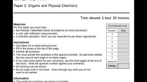 AQA AS LEVEL CHEMISTRY 2022 PAPER 2 WALKTHROUGH ONLY INCLUDING SECTION A