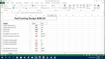 PREPARING EXCEL SHEET FOR FOOTING DESIGN IN DETAILS-PART1